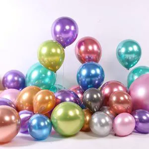 Wholesale Single Birthday Christmas Valentine's Day Easter Party Decoration Latex Gold Silver Metallic Helium-Filled Balloons