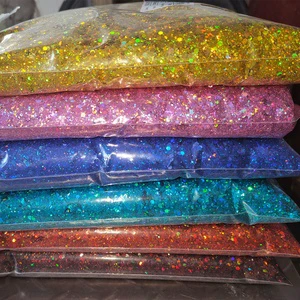 Wholesale Manufacturers PET Holographic Glitter Powder High Quality Chunky Mixed Glitter Powder
