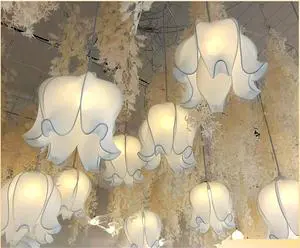 Party Props Wedding Hanging Artificial Flower LED Ceiling Light Wedding Centerpieces Table Decoration Party Event Items
