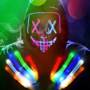 Glow in the Dark Halloween Mask Two-Color Light Multi-Color Plastic Mask for Club Parties and New Year Occasions-Popular Choice