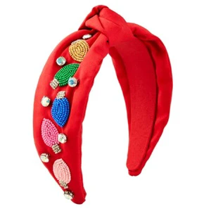 Festive Beaded Embroidery Christmas Hairband For Women Luxury Christmas Seed Bead Embellished Hairband Wholesale