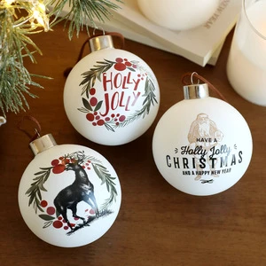Vintage Neutral Hanging Baubles Glass Christmas Balls Christmas Ball Tree Ornaments For Winter Holiday Xmas Tree Decor