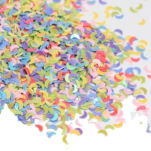 Glitter Moon Shaped Loose Sequins 500g/lot Tiny Confetti Party Nails Art Manicure DIY Accessories