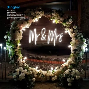 Custom LED Neon Sign for Wedding Birthday Party Home Wall DecorPersonalized Wedding LED Neon Light Sign for Marriage Party Decor