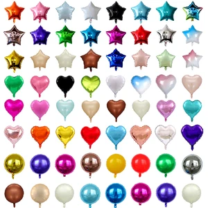 High Quality 18-Inch Solid Color Aluminum Foil Balloons Wedding Birthday Party Decorations Wholesale Mylar Balloons Round