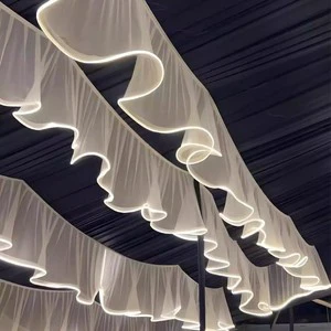 Wedding Lighting Ceiling Drapes Decoration Luxury Led Wedding Ceiling Lights Decoration Curtain Hanging Illumination