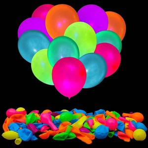 Wholesale 100pcs/bag Mix Color 10inch 1.5g Colored Neon Glow Latex Balloon for Party Decoration Glow in the Dark Party Supply