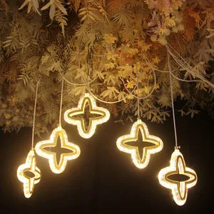 New Stage Lighting Atmosphere Lamp Design Four Pointed Star Crystal Light Wedding Party Event Prop Acrylic Chandelier
