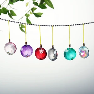 12 Pcs Crystal Glass Christmas Balls Ornaments Mini Round Prism Christmas Tree Decorations Hanging Ornament for Wedding Party