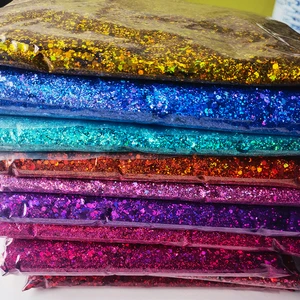 Wholesale 1kg Bright Colorful Glitter Chunky Holographic Glitter Bluk Mixed Chunky Glitter For Snow Globe Tumbler
