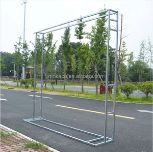 Wedding Supplies Double Layer Windproof Incline Brace up Adjustable Iron Frame Backdrop Arch for Stage Decoration