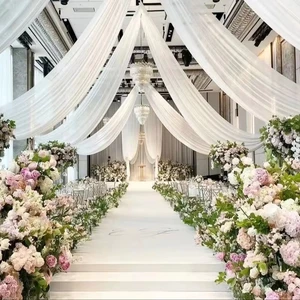 Wedding Decoration Ceiling Veil Wedding Arch Decoration Artificial Flower Arch Wedding Fabric