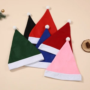 Christmas Hat Non-woven Fabric Multicolor European Style Children Adults Santa Claus Headpiece Festive Dress-up Bulk Wholesale