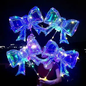 Trendy Iridescent Bow Clip Latex Balloons Street Stall Promotion Gifts Kindergarten Kids Birthday Party Decoration