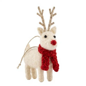 Best Himalaya Premium Handmade Modern Wool Felt Reindeer Wall Hanging Ornament Eco-Friendly Christmas Tree Decoration Customized