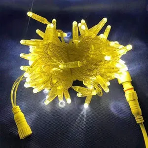 Outdoor IP67 Waterproof Hanging Camping Party PVC Dimmable AC 220V Warm LED Christmas Holiday Fairy String Light Wedding