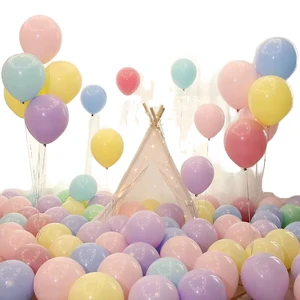 Wholesale Single Glossy Macaron Heart Latex Balloon 10 Inch Thick Bubble Helium Air Wedding Birthday Party Valentine's Day