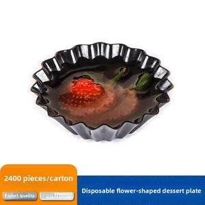 Disposable Floral-Pattern Plastic PS Dessert Plate Pudding Dish Ice Cream Bowl Snack Tray Jelly Dish Appetizer Plate Cake