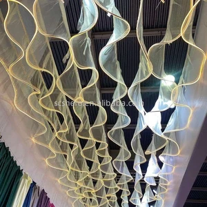 Light Hanging Wedding Ceiling Decoration Romantic Modern Style Customizable Size Provides Ethereal Glow Water Ripple Effect No