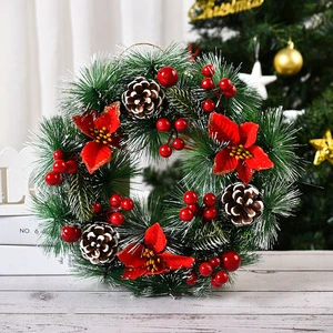 New Christmas Decoration Wreath Handmade Christmas Wreath Door Hanging Window Display Prop Decoration