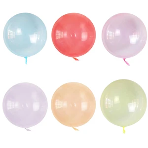 24-Inch Regular Crystal Color Bubble Balloon Single Helium Decorative Accessory for Birthday & Valentine's Day Parties-Wholesale