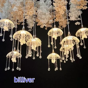 Wedding stage hotel ceiling 10 heads chandeliers wedding banquet light decoration for wedding wholesale wedding pendant lights