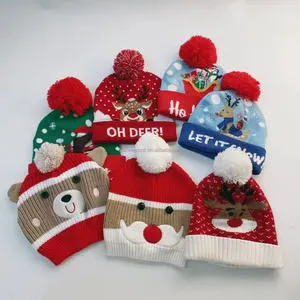 Hight Quality Christmas Baby Beanies Kid Wools Knitted Winter Christmas Hats Children Christmas Hats