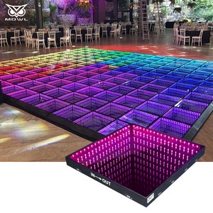 MOWL Stage Lights Tempered Glass Magnetic Infinity Mirror Panel 3d Effect DMX LED Dance Floor For Wedding Party