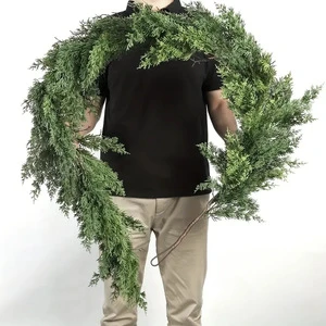 Norfolk Artificial Rattan Christmas Pine Cedar Vine Garlands Wreaths Decoration Hanging Ornaments Decors Plants Wedding