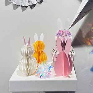 Easter Rabbit Honeycomb Art Paper Indoor Wall Decoration 10.25