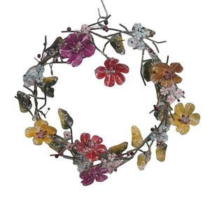 Modern Handmade Eco-Friendly Metal Leaf Christmas Wreath for Holiday Decoration and New Year Gifts