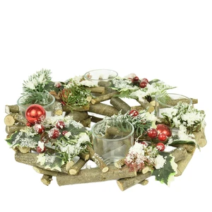 Christmas Home Decorative Wreath for Candle Containers Custom Color Eco-Friendly Low MOQ Wholesale