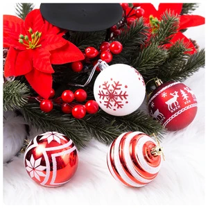 24pcs New Spot Christmas Decoration Hanging Ball Christmas Cedar Tree Hanging Piece Christmas Snow Ball