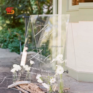 SMOOTH Custom Acrylic Welcome Sign for Outside Wedding Decoration Event Decor Flowers Stand
