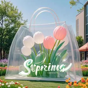 Custom Model PVC Advertising Inflatables-Cartoon Colorful Flower With Handles For Gift Bag & Other Impressive Displays