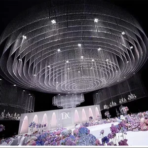 Clear Luxury Acrylic Water Drop String Curtain Shimmering Wedding Ceiling Decoration with Customized Size for Reception Venue