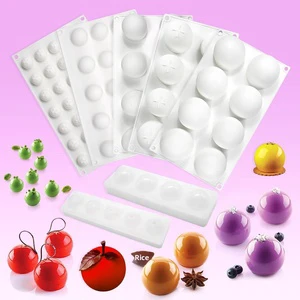 Silicone Ball Cake Mold Large & Small Sizes Oven Safe Baking Mold For Mousse Silicone Cake Tools 3d Silicone Mold For Ice Cream