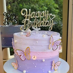 New Arrival 3D Happy Birthday Cake Topper for Christmas Graduation Easter Halloween Party Supplies Decoration