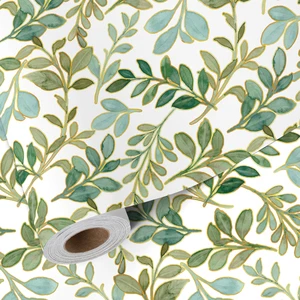 Watercolor Green Foliage Pattern Gift Wrapping Paper Biodegradable For Wedding Party Bridal Gift Packaging Wholesale