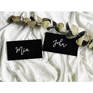 Black Acrylic Rectangular Place Cards for Wedding Acrylic Name Tag Wedding Table Numbers for Many Occasions