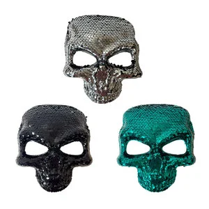 Halloween Masquerade Party Cosplay Costume Colorful Skeleton Sequin EVA+PET Material Classic Style Full Face Mask