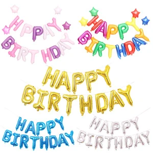 16-Inch Eco-Friendly Aluminum Film Balloon Happy Birthday Letter Theme for Party Decorations