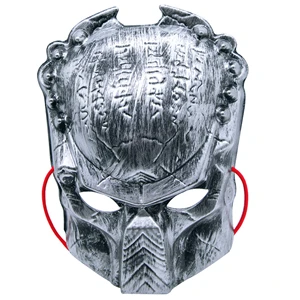 Predator Silver Mask and Red Ribbon - the Ideal Halloween, Cosplay and Sci-fi Themed Party