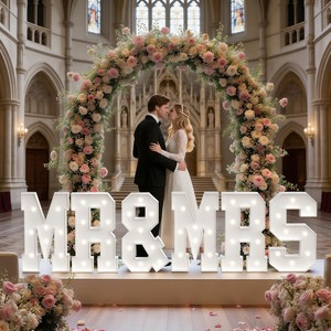 Marquee Letters Props Wedding Decor Mr & Mrs Lights Marquee Letter 3ft 4ft Led Big Numbers Giant Light Up Letters