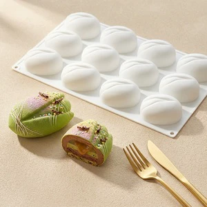 Silicone Mold 12 Pistachio Shape French Mousse Food Grade Custom Logo For Chocolate Cake Baking Bakery Chains Wholesale