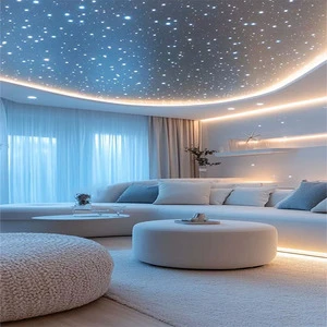 Optic Fiber LED Star Ceiling For Home Theater KTV Bar RGBW Full-Audio Visual Features Ceiling-Mounted Design For Living Room