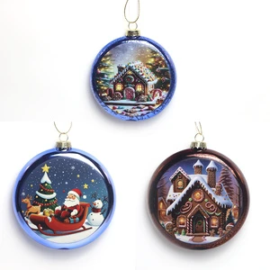 Customized Hanging Painted Glass Xmas Christmas Decoration Baubles Ornament Balls Decorative Christmas Ball & Tree Ornaments