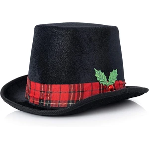 Christmas Snowman Black Top Hat