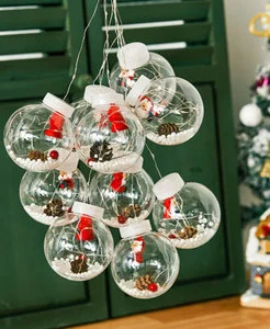 Luxury Hanging Xmas Tree Baubles Set Clear Christmas Ball Glittering Ornaments for Holiday Party Decor At Factory Price