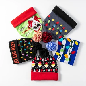 Acrylic Jacquard Knitted Hat Santa Claus Lantern Hat Gift Hat Autumn/Winter Warm Hat